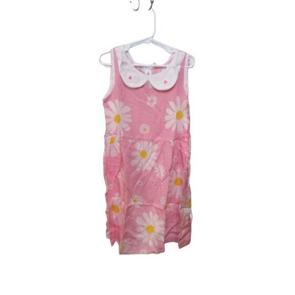 GIRL Pink With Daisy Flower Print Sleeveless Dress Size 120 3T - Picture 1 of 5